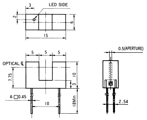 光電傳感器（光學(xué)傳感器）OJ-1206尺寸規(guī)格