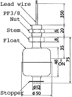 液位開(kāi)關(guān)（液位傳感器/水位開(kāi)關(guān)）RFS6-2尺寸規(guī)格